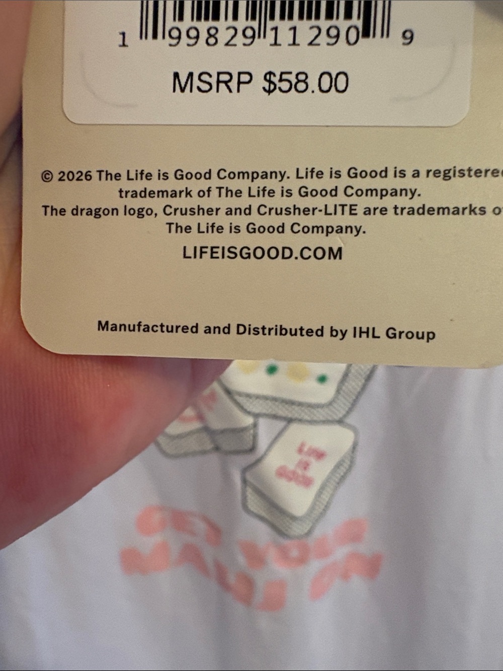 Life Is Good White mahjong pajama short set brand new multiple sizes - Picture 4 of 7